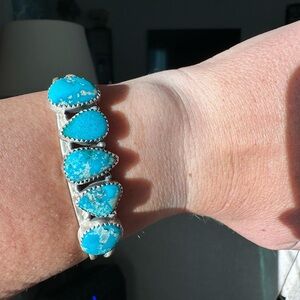 White Water Turquoise Sterling Silver Cuff